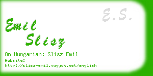 emil slisz business card